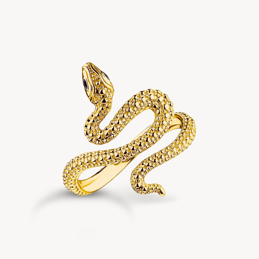 Gold-plated snake ring Tempting Romance