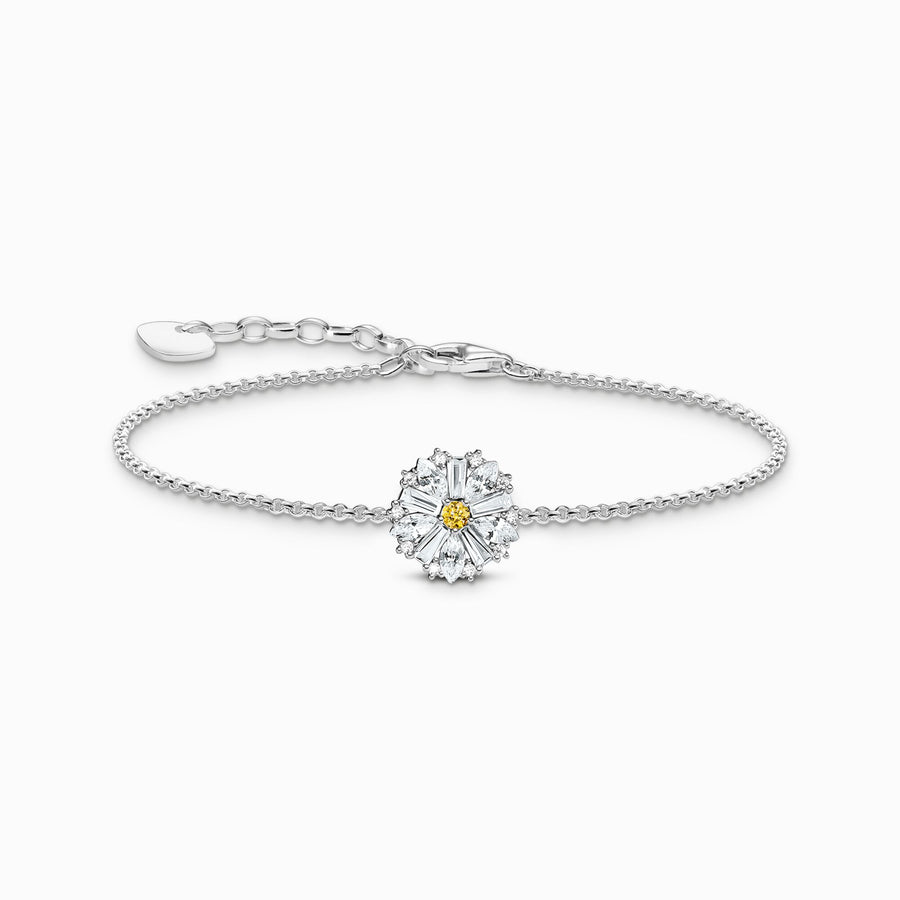 Thomas Sabo Silver flower bracelet Lovely Daisy with stones