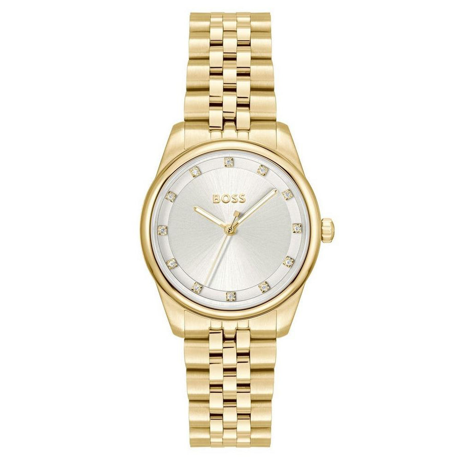 BOSS Graceful 32mm Yellow Gold Tone Crystal Ladies Watch
