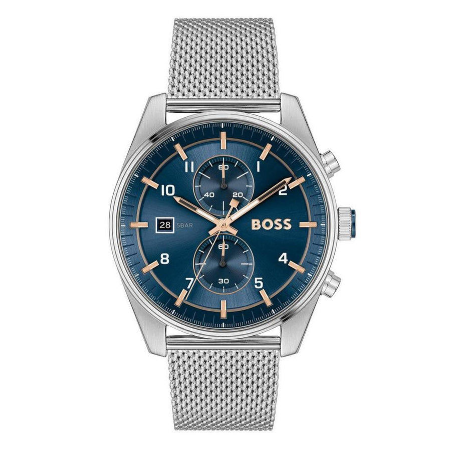 Gents BOSS Skytraveller Stainless Steel Chronograph Quartz Watch