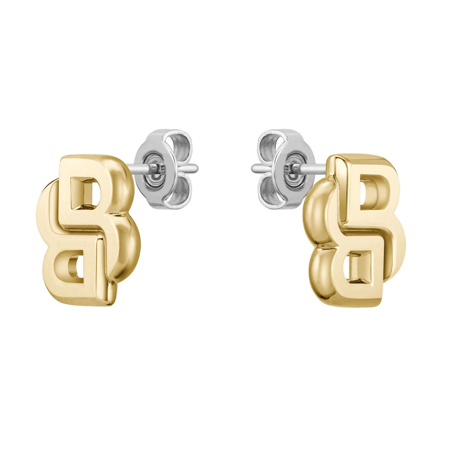 BOSS Ladies Stud Earrings, Stainless Steel Gold plated