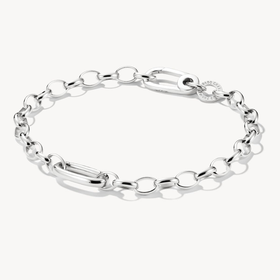 Charm bracelet with Connect link silver