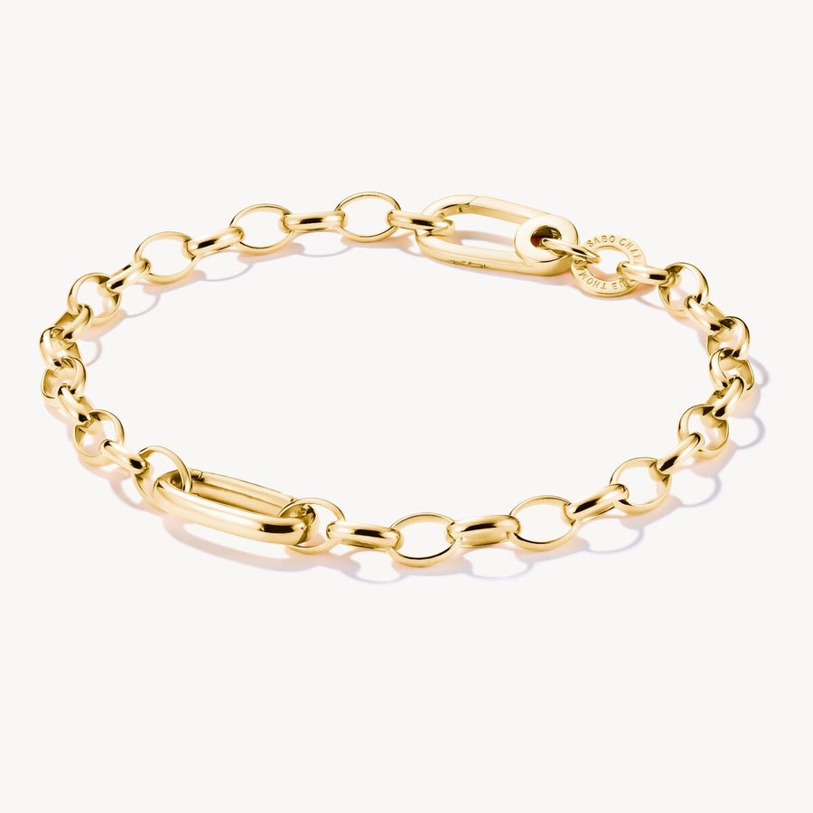 Charm bracelet with Connect link gold-plated