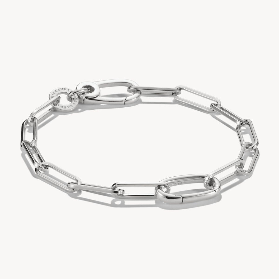 Charm bracelet paperclip with Connect link silver