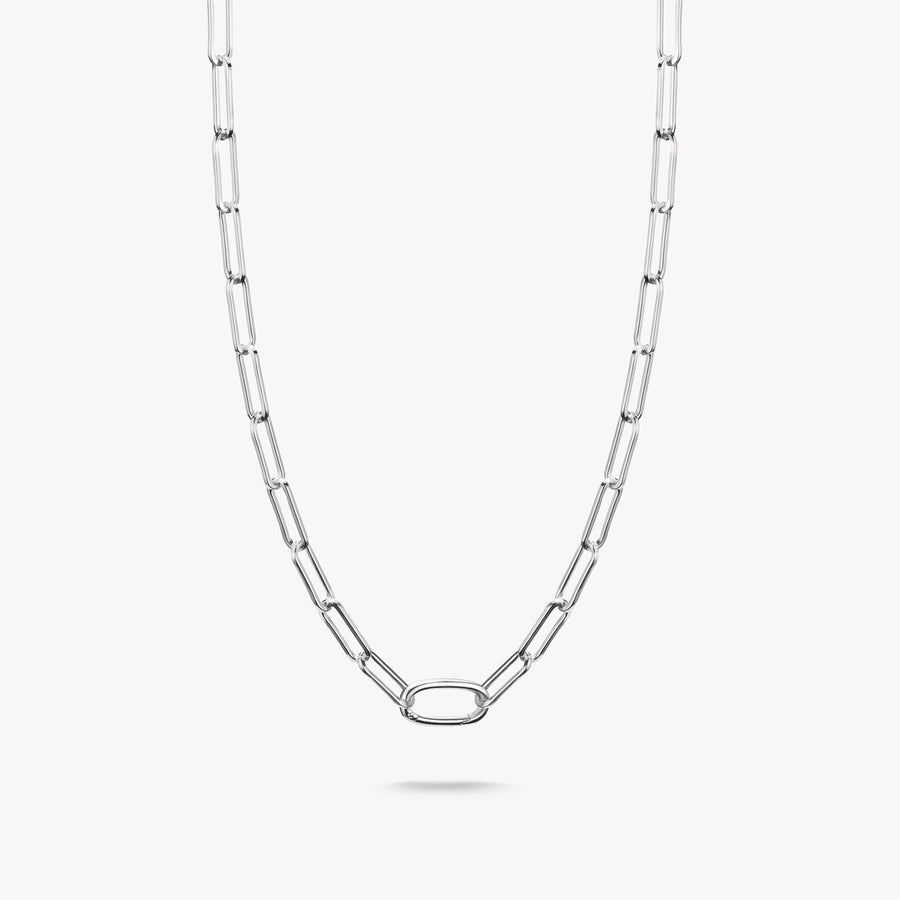 Charm necklace paperclip with Connect link silver