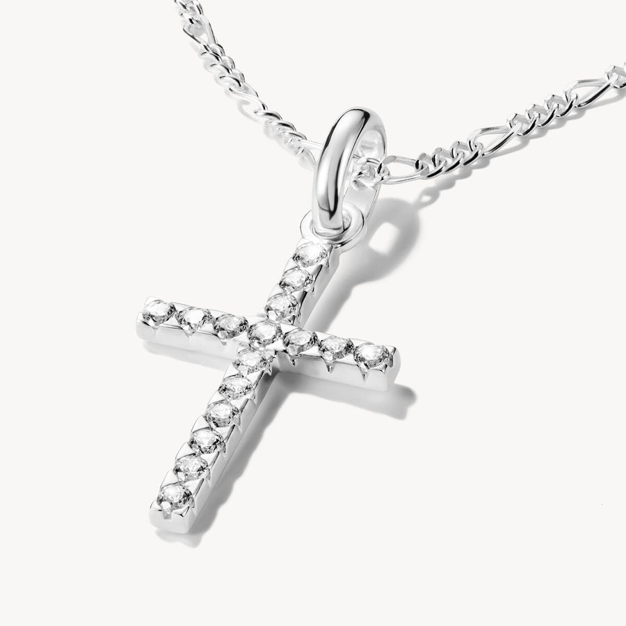 Thomas Sabo Charm pendant Cross with stones Connect silver