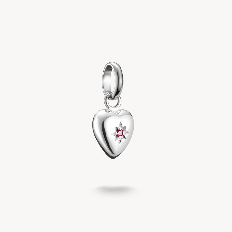 Charm pendant heart with star Connect silver