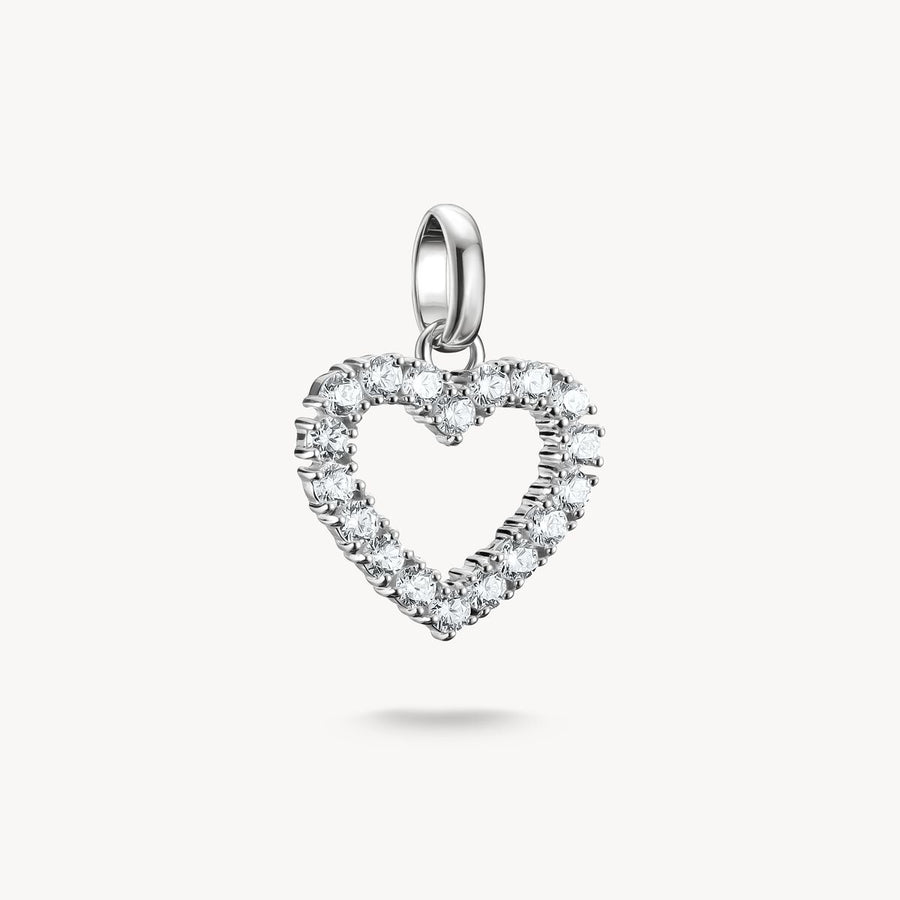 Thomas sabo Charm pendant heart with white stones Connect silver