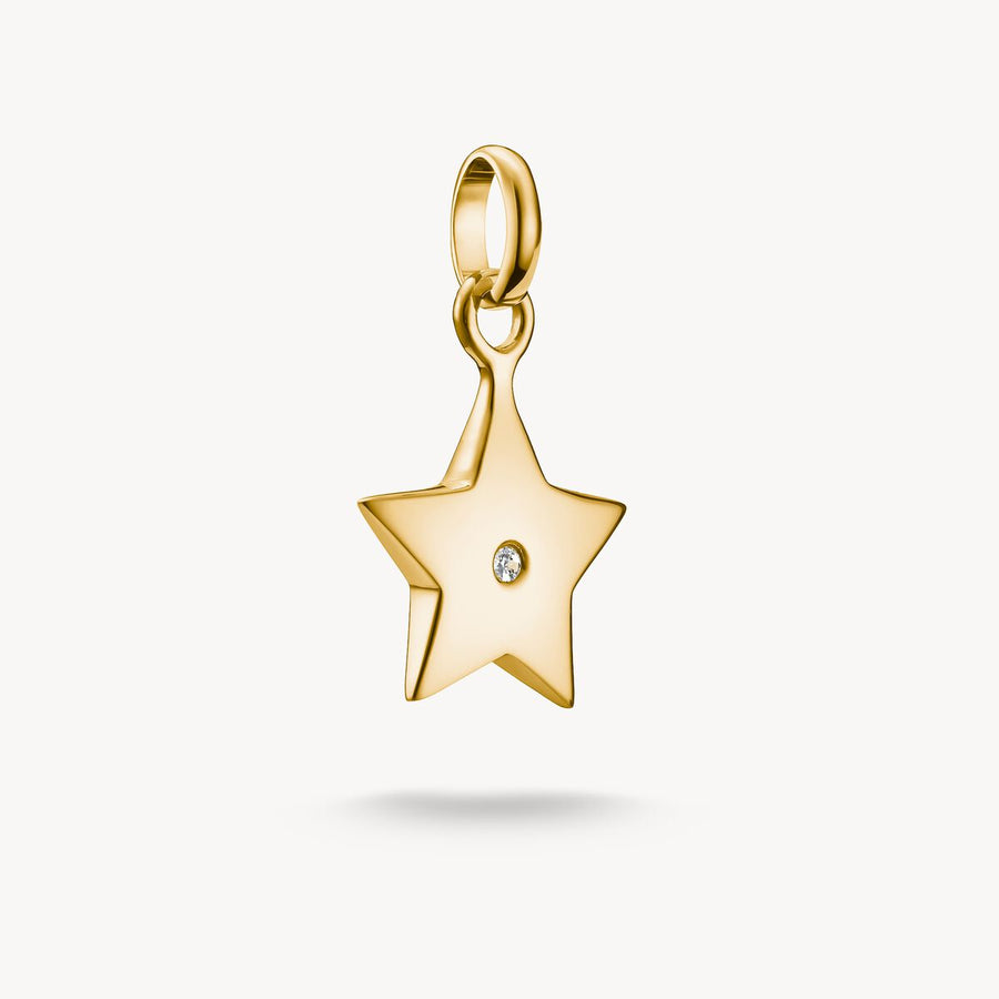 Thomas Sabo Charm pendent star with white stone Connect gold-plated