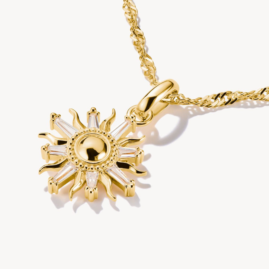 Thomas Sabo Charm pendant sun with stones Connect gold-plated