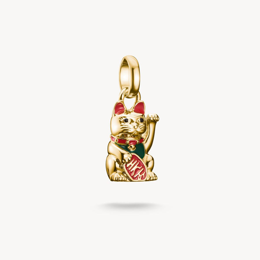 Thomas SaboCharm pendant colourful waving cat Connect gold-plated