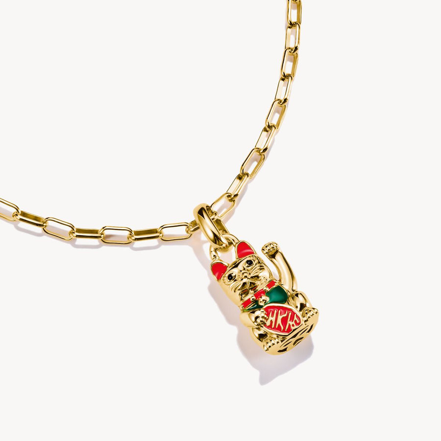Thomas SaboCharm pendant colourful waving cat Connect gold-plated