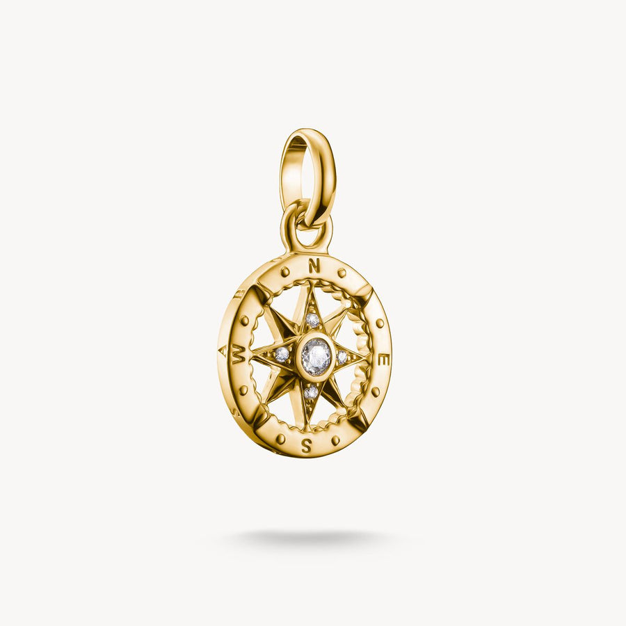 Thomas Sabo Charm  pendant compass with stones Connect silver