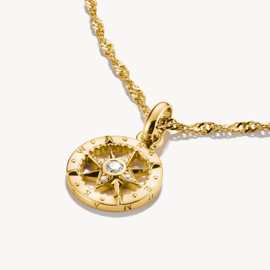 Thomas Sabo Charm  pendant compass with stones Connect silver