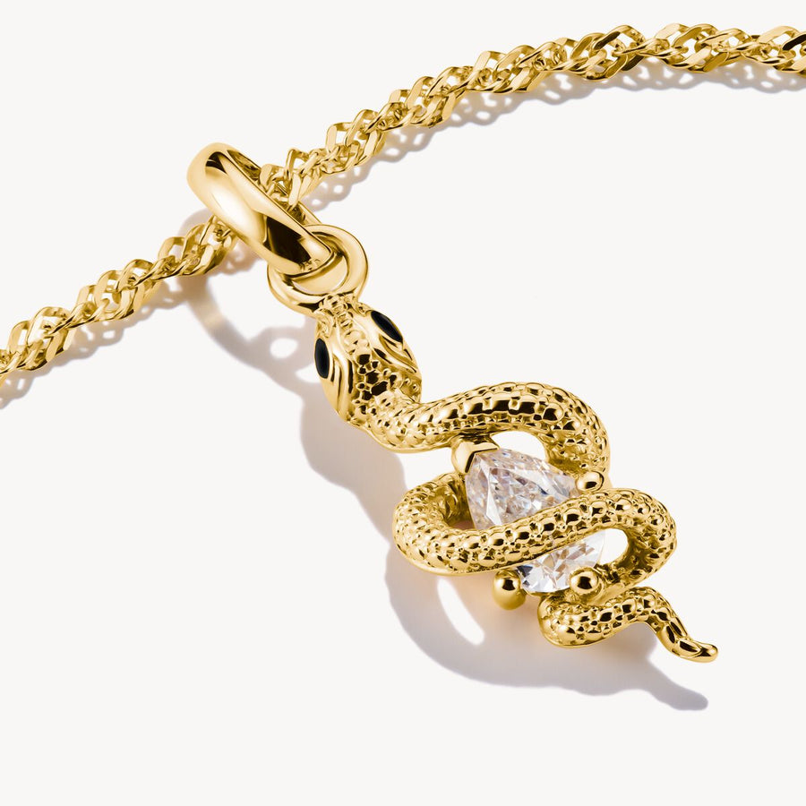 Thomas Sabo Charm pendant snake with stone Connect gold-plated