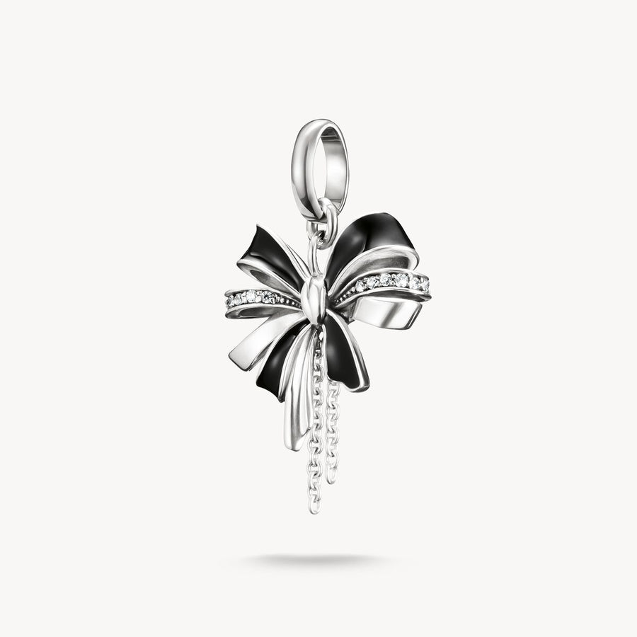 Thomas Sabo Charm pendant bow black Connect silver