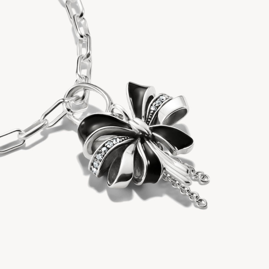 Thomas Sabo Charm pendant bow black Connect silver