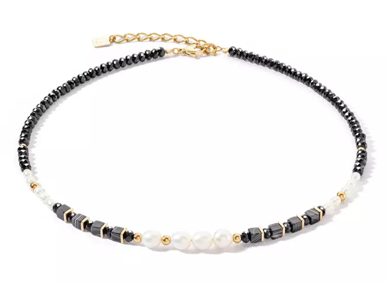 Coeur de Lion Necklace Pearls & Onyx Necklace Gold