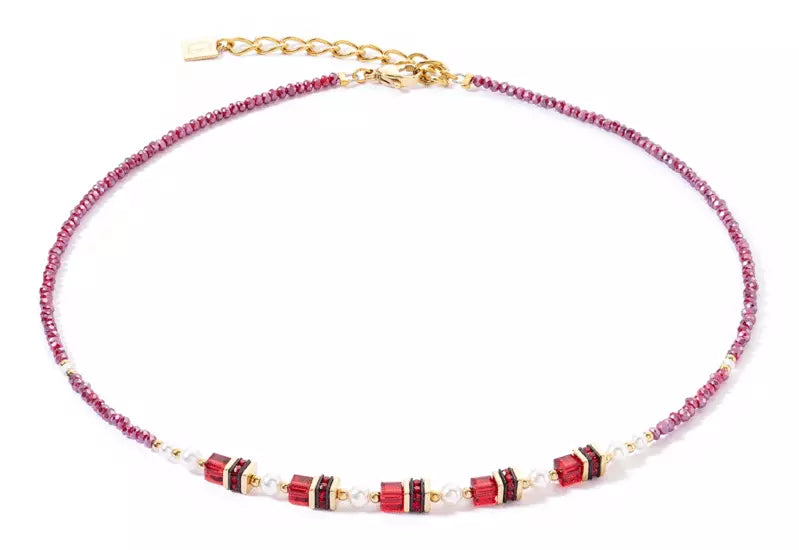 Coeur de Lion Necklace sparkling Princess Necklace Gold-Red 4567/10-0300