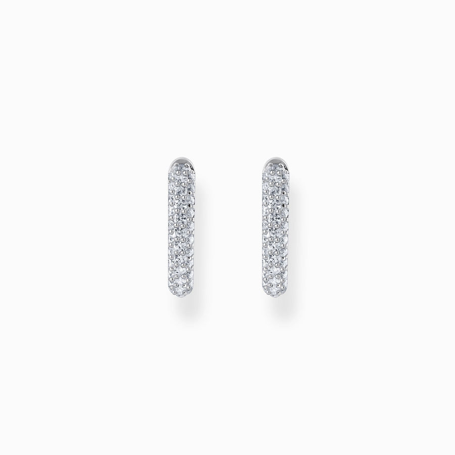 Thomas Sabo Silver hoop earrings with white zirconia pavé