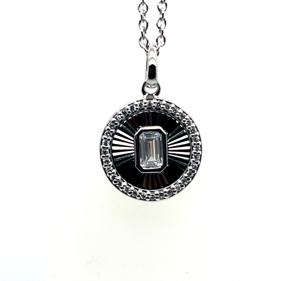 unique silver disc stone set pendent – Morgan Banks Jewellers