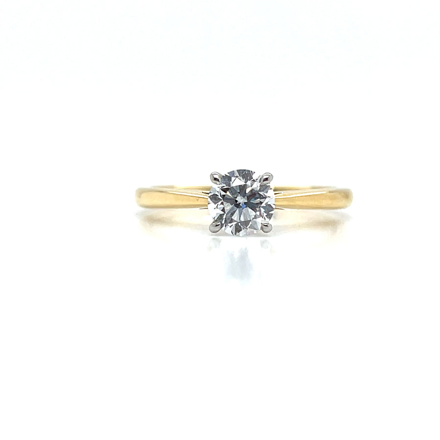 18 ct Yellow Gold 0.70 ct Platinum Head Diamond Solitaire Ring ENG23629