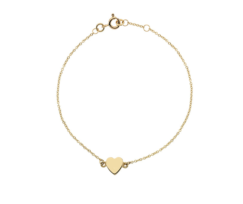 9ct yellow curteis collection 06 Solid Heart Bracelet