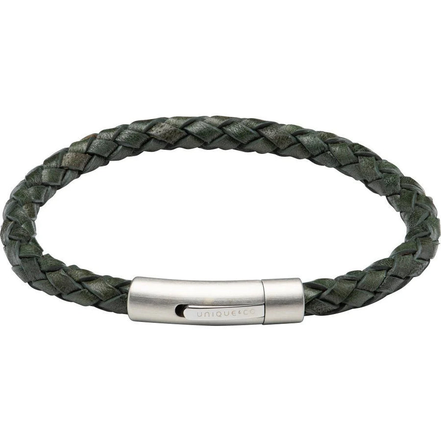 Unique & Co Leather Dark Green Bracelet