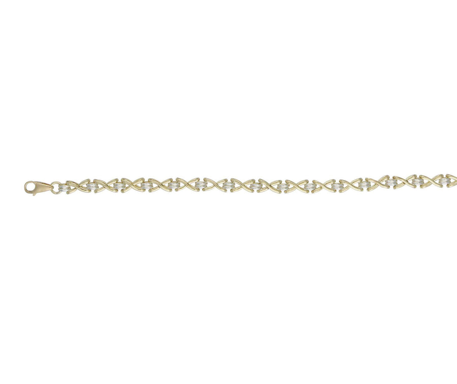 9ct Yellow and white gold Aphrodite 7.5mm Bracelet