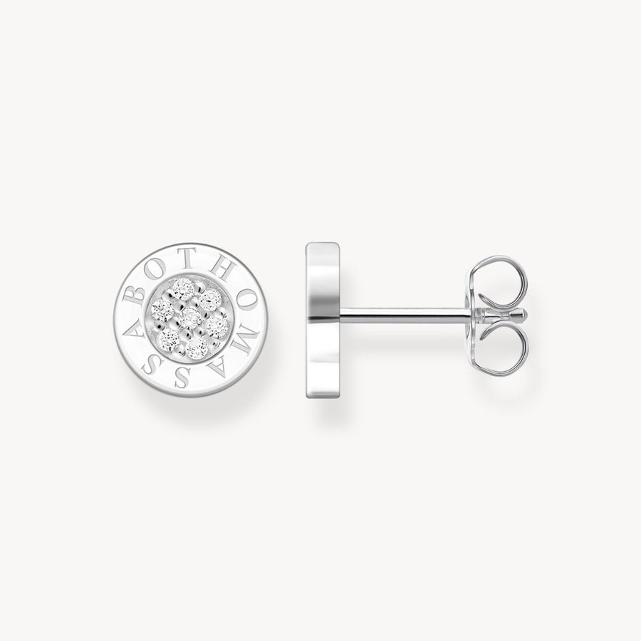 Ear studs classic pavé white