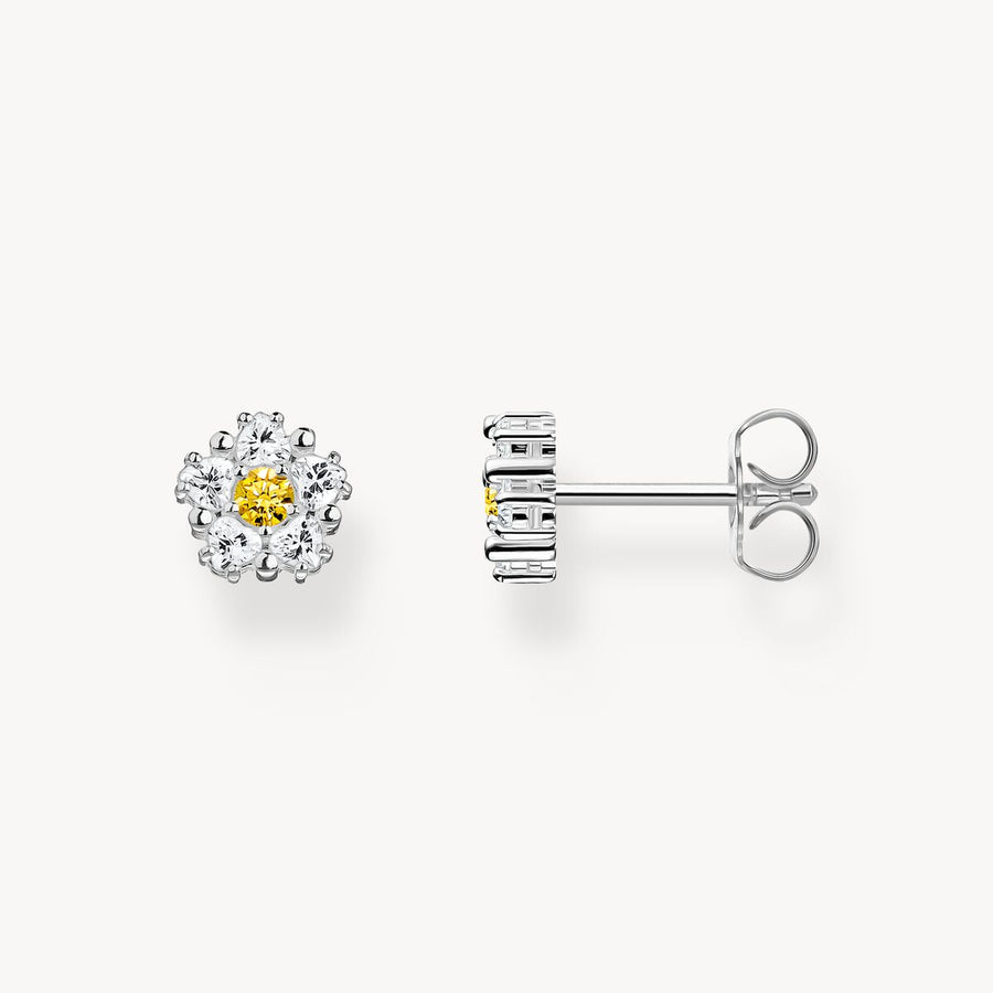 Silver small flower ear studs Lovely Daisy