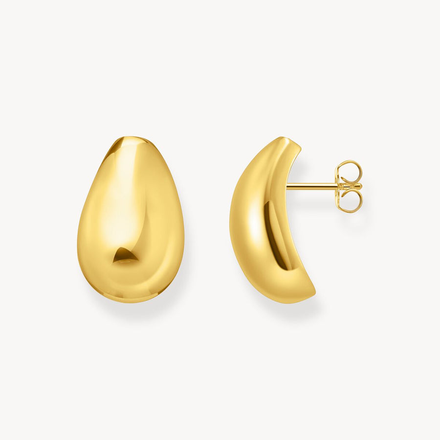 Gold-plated earrings in drop shape