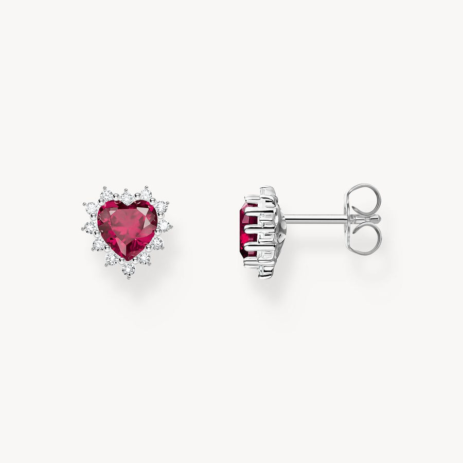 Silver heart earrings Romance