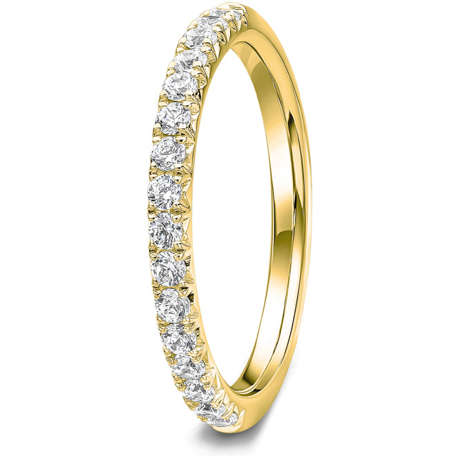 18ct YG Round Brilliant 1/2 ET Diamond Ring 0.75ct Size M