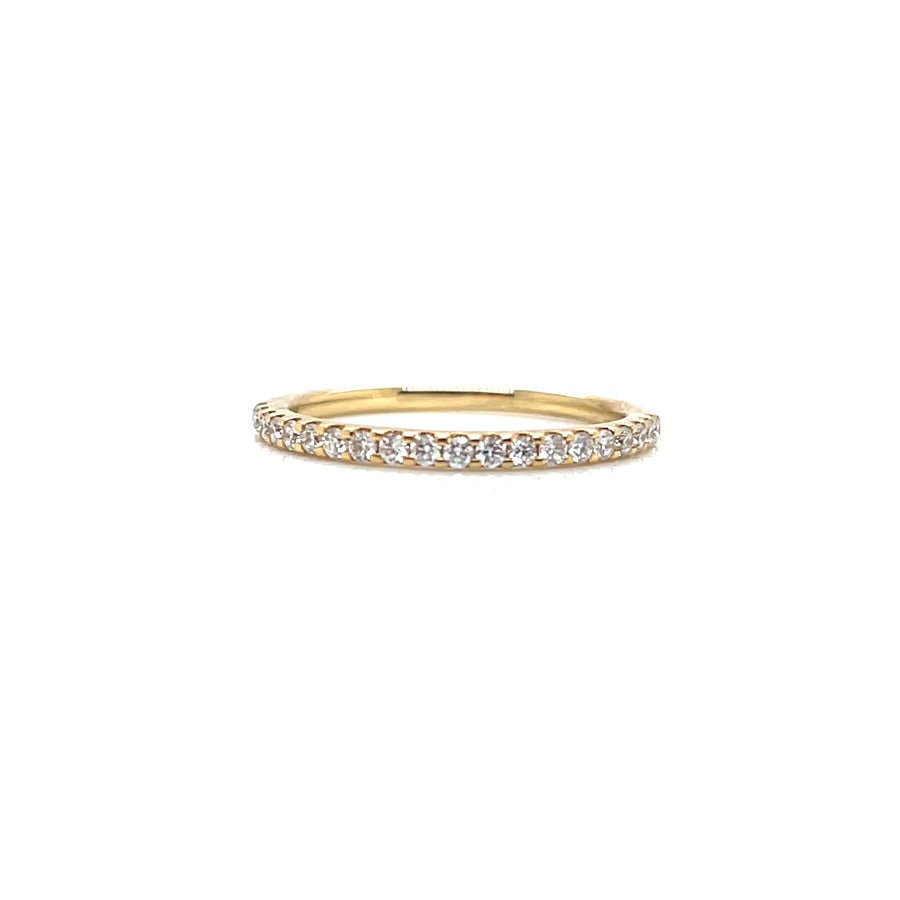 18ct Yellow Gold Round Brilliant Half Eternity Diamond Ring .25ct Size M
