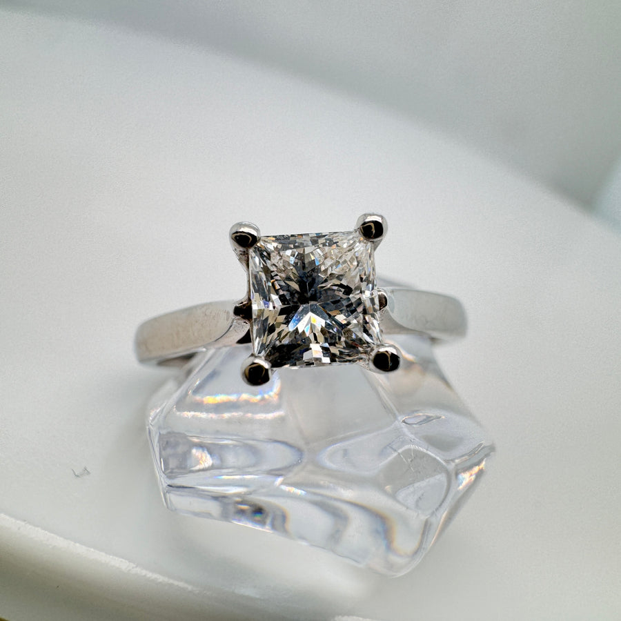 Platinum Princess Cut Diamond Ring 1.00ct F VS1