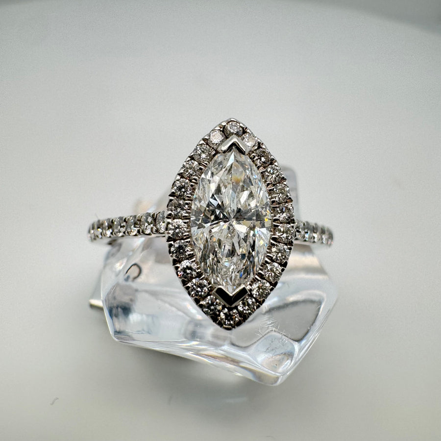 The Raphael Collection Marquise Diamond Vintage Cluster Ring ENG4057