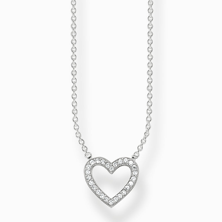 Thomas Sabo Silver Heart with Stones Necklace