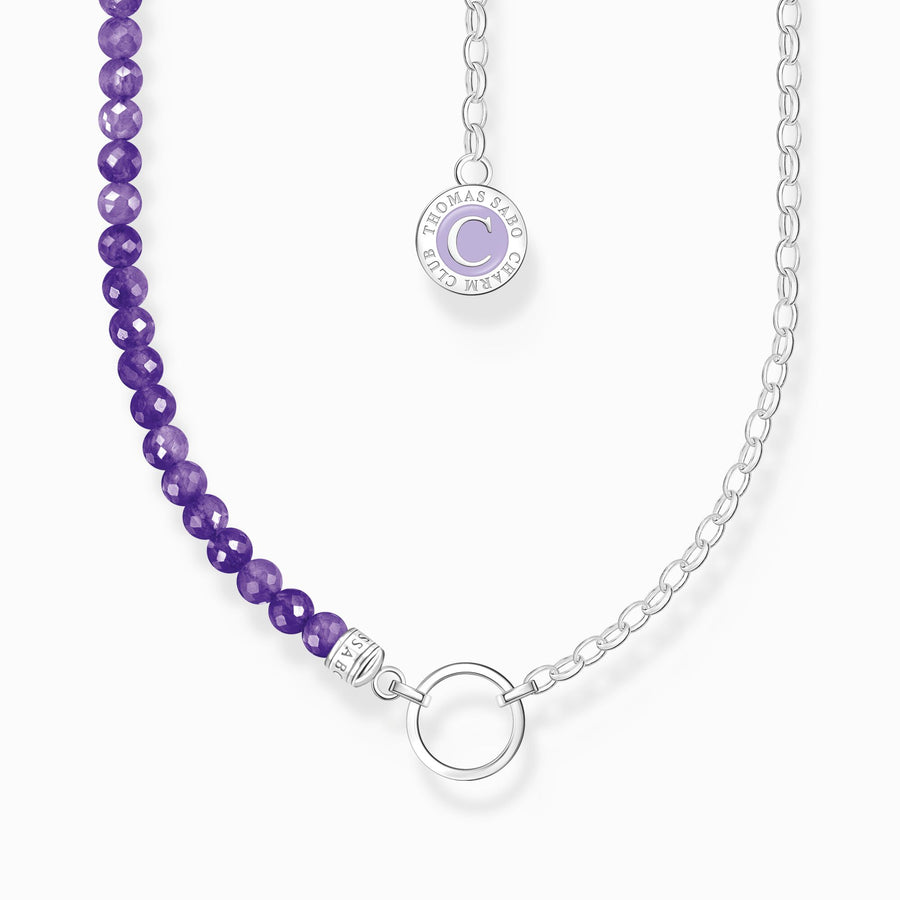 Thomas sabo Member silver Charm necklace with violet beads