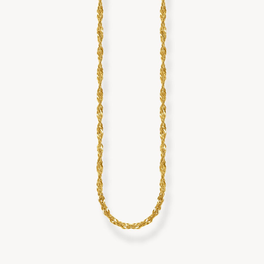 Gold-plated singaporean necklace Thickness 1,70 mm (0,07 Inch)