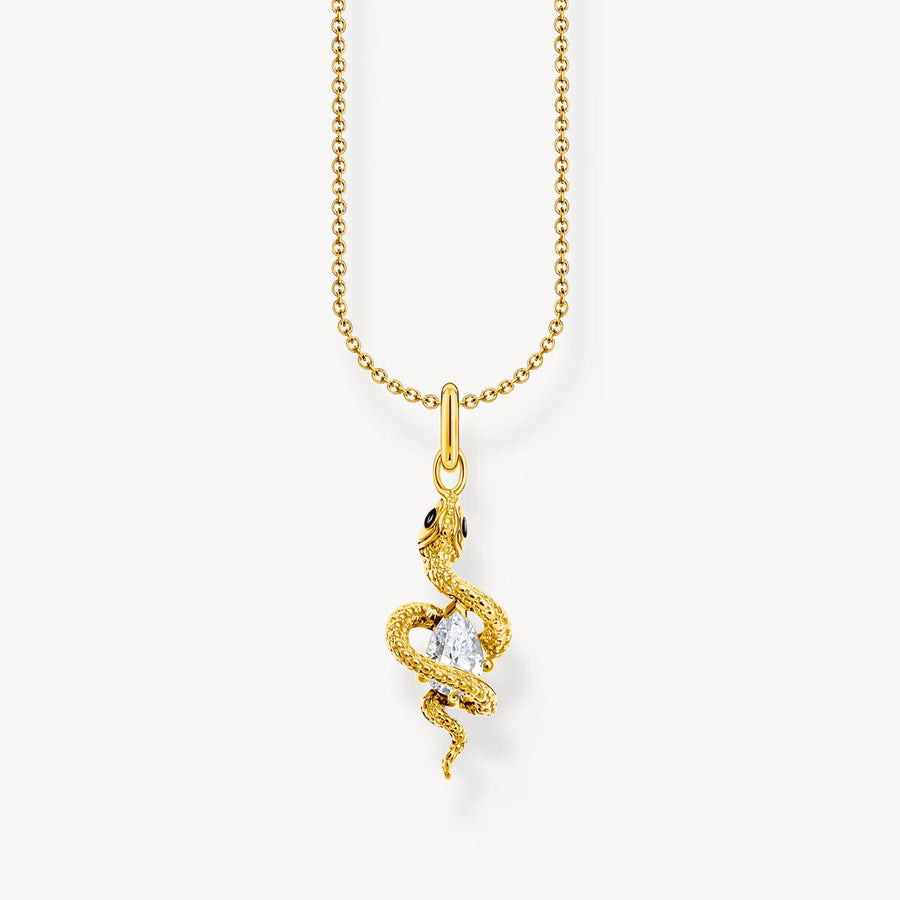 Gold-plated necklace with snake pendant Tempting Romance