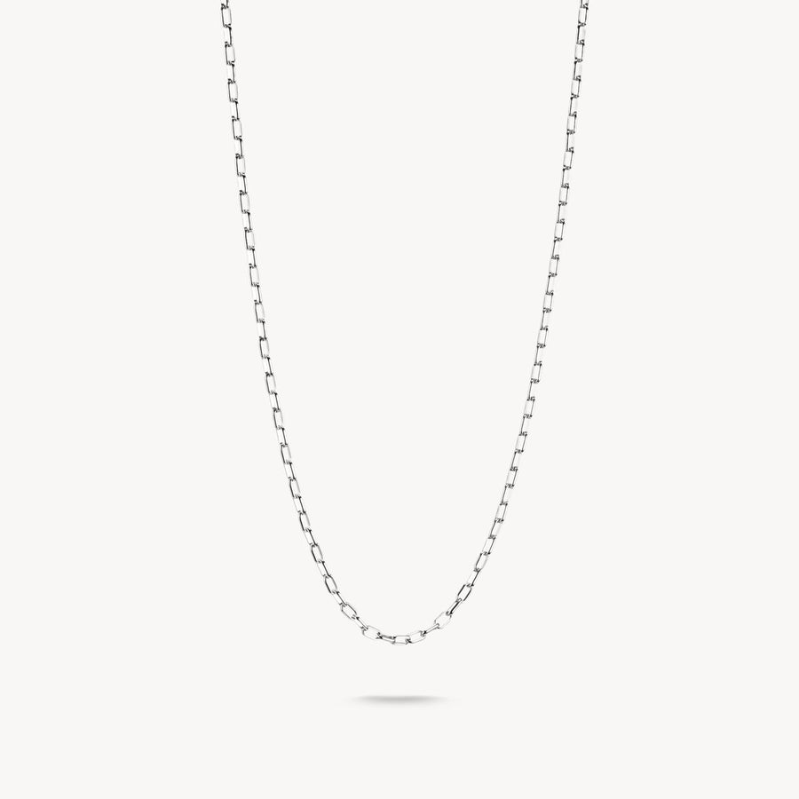 Charm necklace paperclip silver