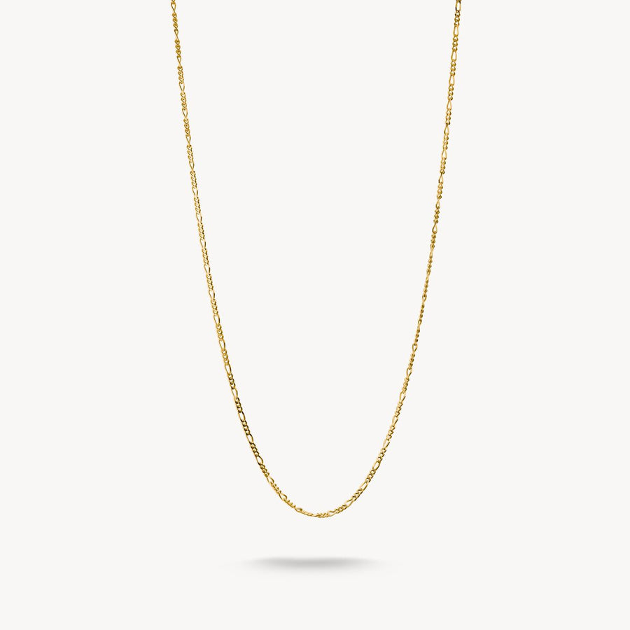 Charm necklace Figaro design gold-plated