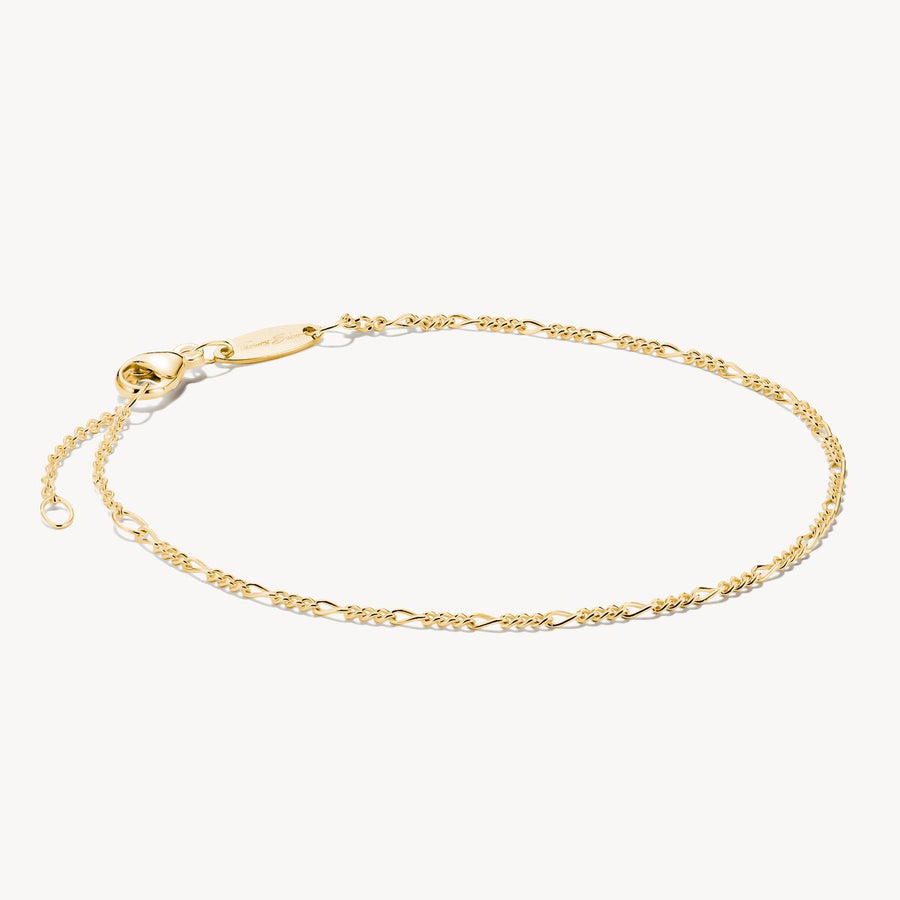 Charm bracelet Figaro design gold-plated