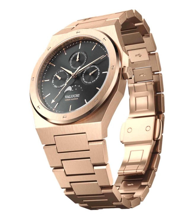 Valuchi Lunar Calendar Quartz Metal Rose Gold 40mm Watch