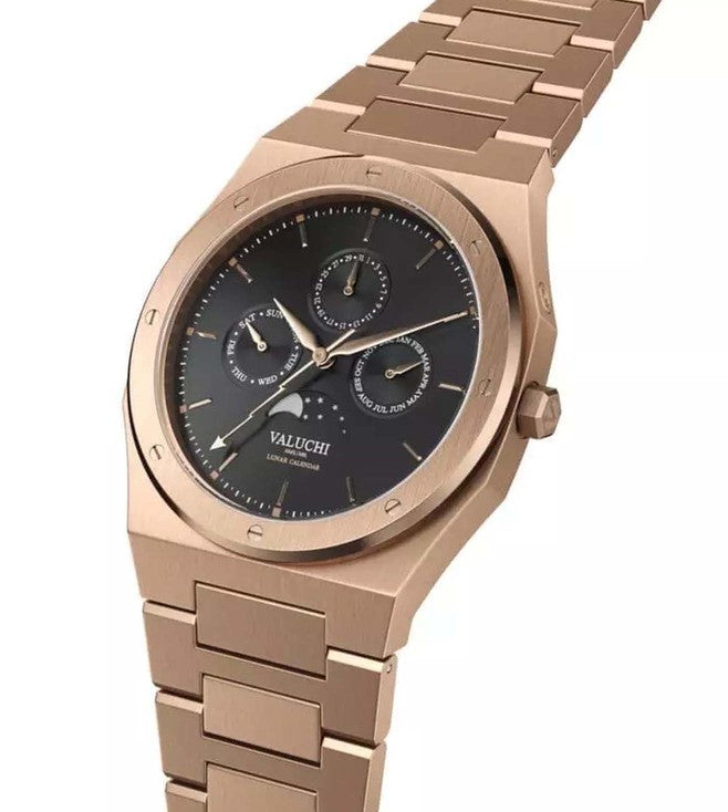 Valuchi Lunar Calendar Quartz Metal Rose Gold 40mm Watch