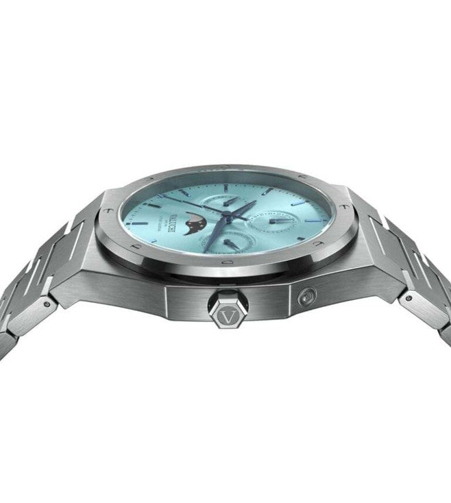 Valuchi Lunar Calendar quartz silver ice blue watch - 40mm