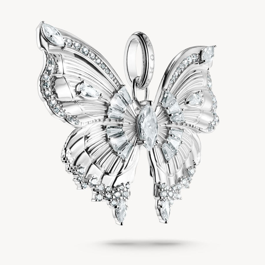 Silver pendant Butterfly Paradise with stones
