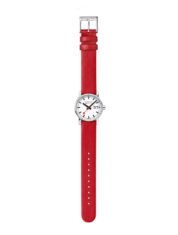 Mondaine EVO2 26 mm, red leather watch, MSE.30210.LC