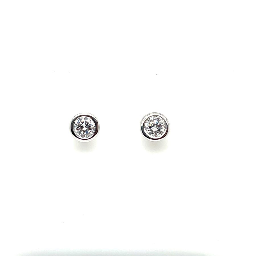 18CT Diamond Single Stone Earrings0.35ct